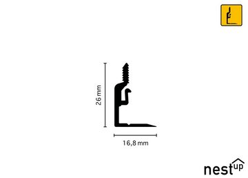 nestup Sockelleiste NUC23 Leistenhalterung, 25 Clips pro Packung, H: 2.6 cm