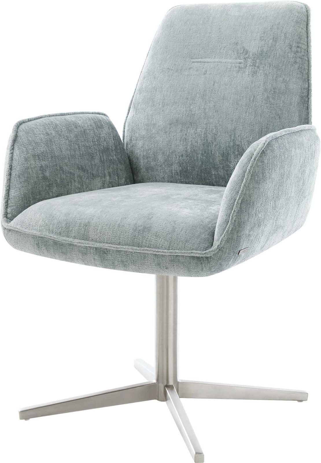 DELIFE Polsterstuhl Zoa-Flex, Fußkreuz Edelstahl Chenille Silbergrau 360° d günstig online kaufen