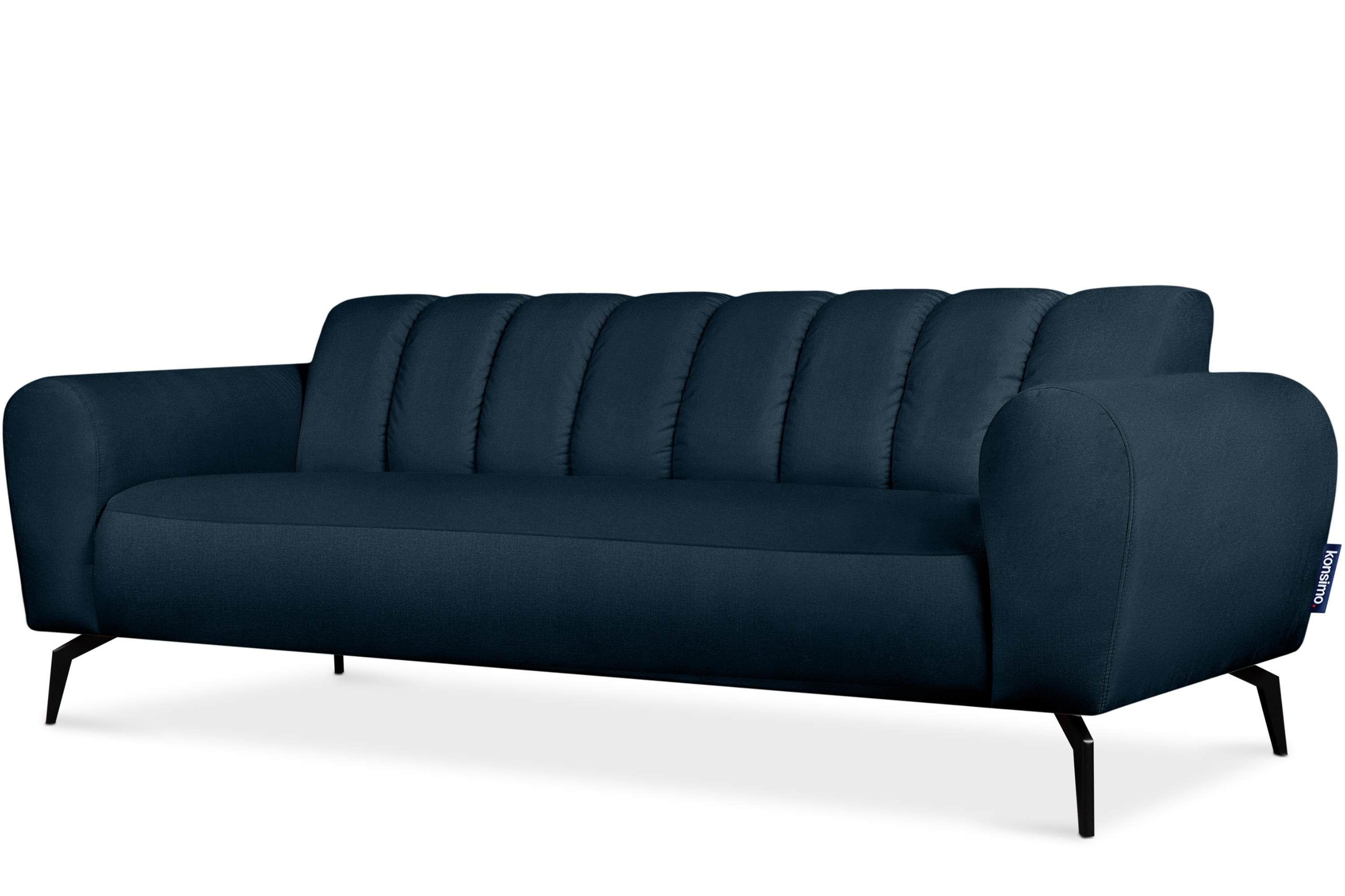 marineblau RUBERO Gewebe mit Design, marineblau modernes Konsimo Sofa | wasserabweisenden Sofa Eigenschaften Sitzer, 3