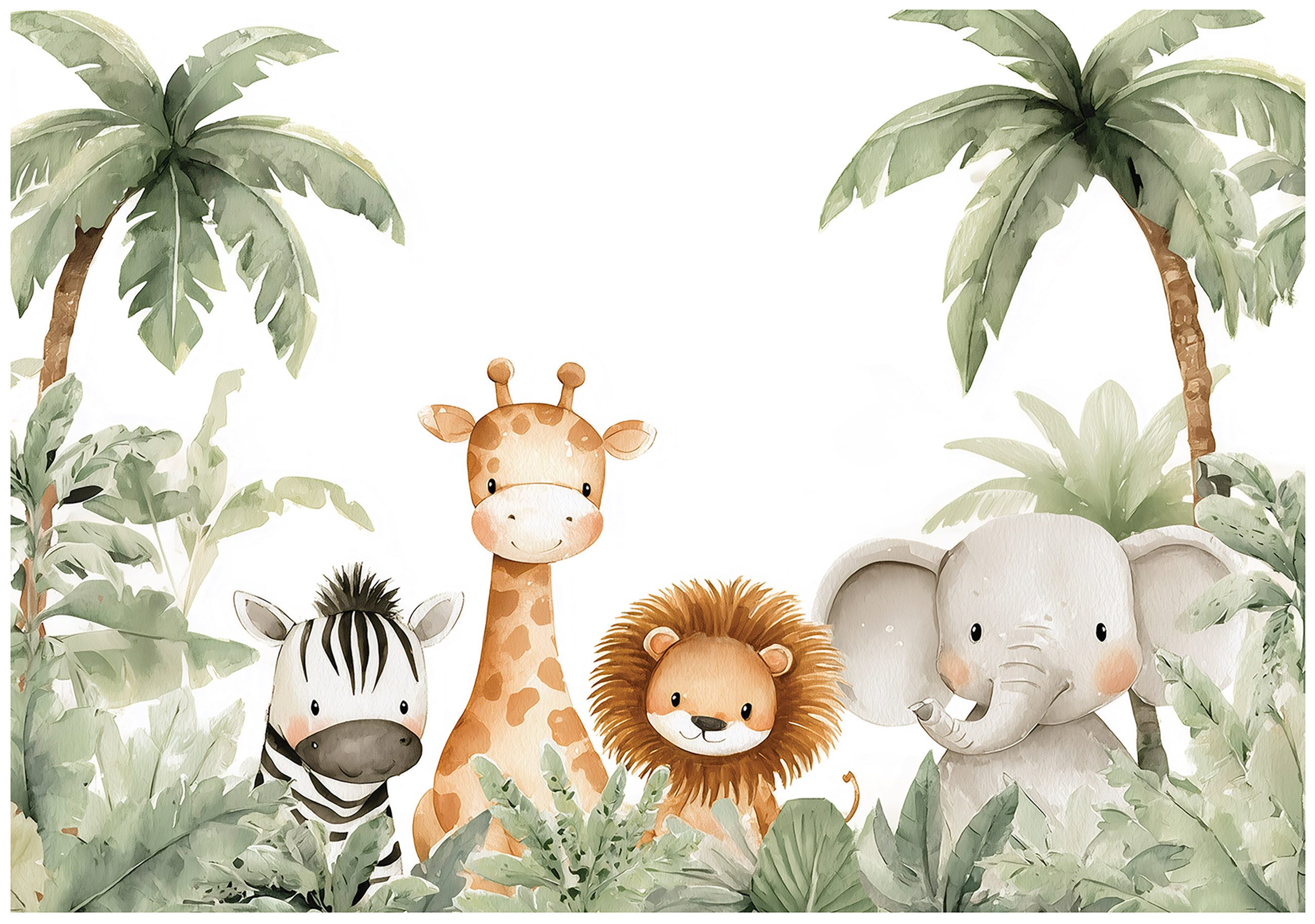 Wallarena Fototapete Kinderzimmer Tiere Natur Dschungel günstig online kaufen