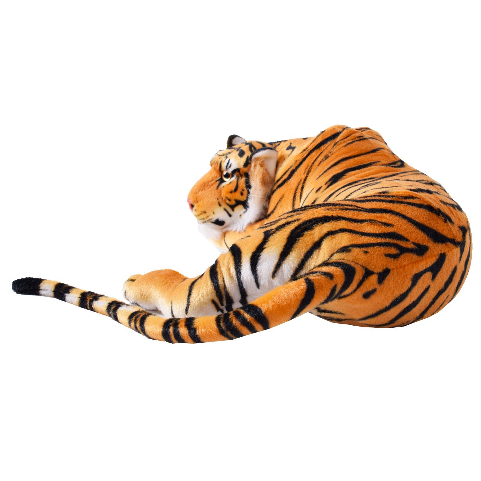 TE-Trend Kuscheltier Tiger 80 cm Deko Raubkatze Plüschtier Stofftier liegen günstig online kaufen