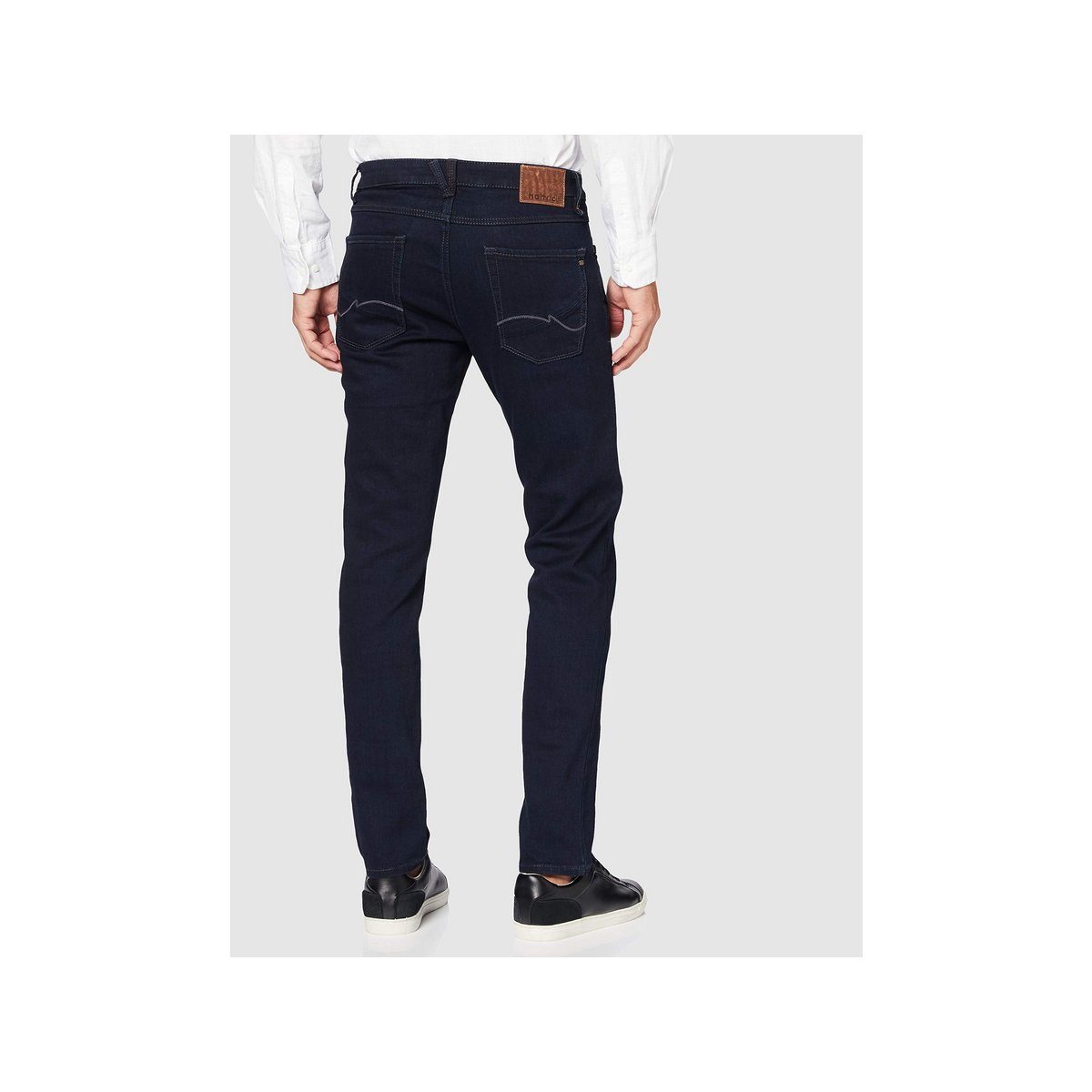 Straight-Jeans (1-tlg) regular Hattric (44) raw dunkel-blau