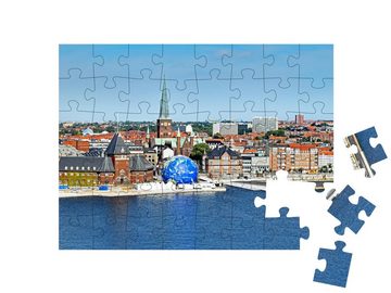 puzzleYOU Puzzle Stadtbild von Aarhus, Dänemark, 48 Puzzleteile, puzzleYOU-Kollektionen Skandinavien