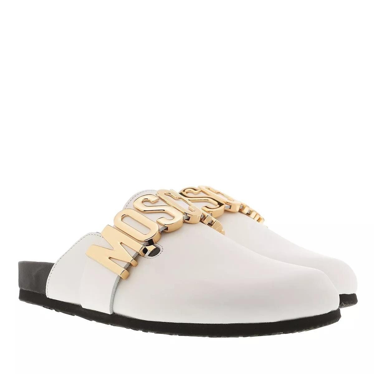 Moschino MOSCHINO SCARPAD .BIRKY 30 VITELLO BIANCO Damen Sandalen Mule Sandale aus echten Leder