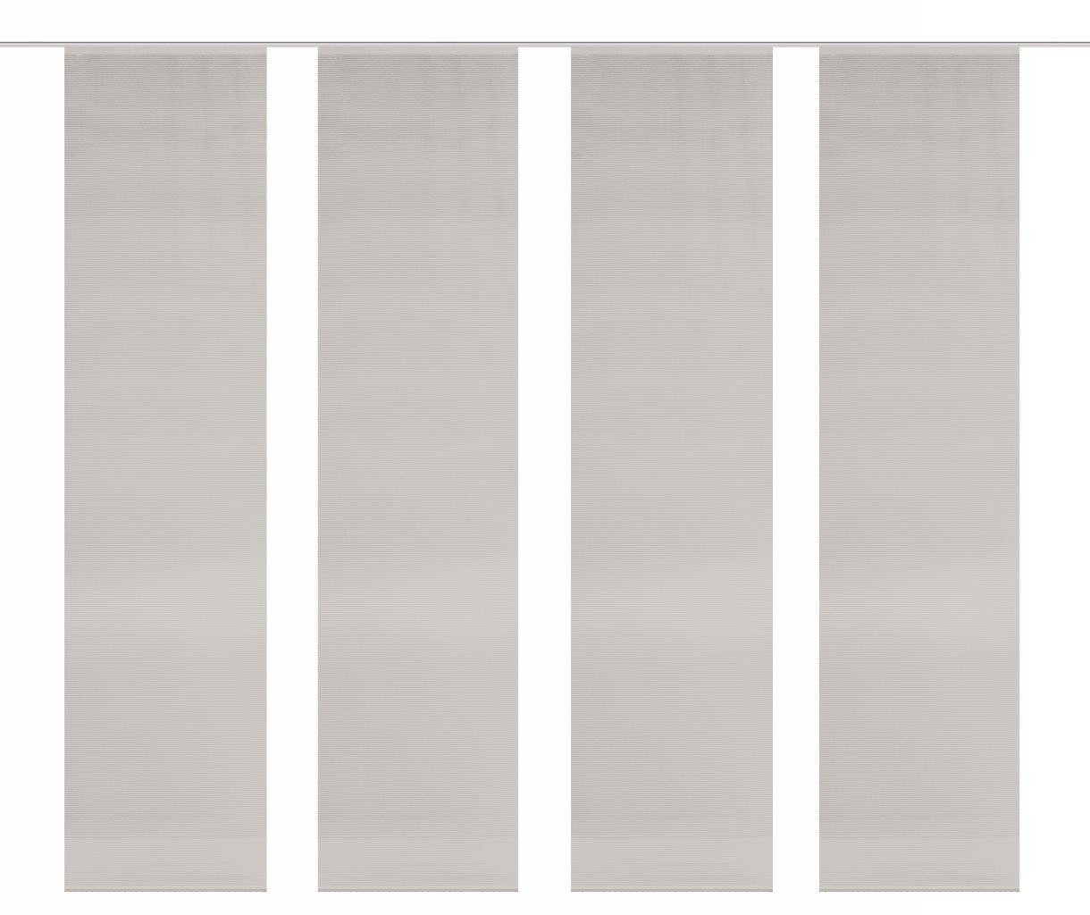 HOME WOHNIDEEN Schiebegardine 4er-Set Flächenvorhänge ROM, halbtransparent, hxb 260x60 cm, Taupe (4 St), Paneelwagen, halbtransparent, 100% Polyester