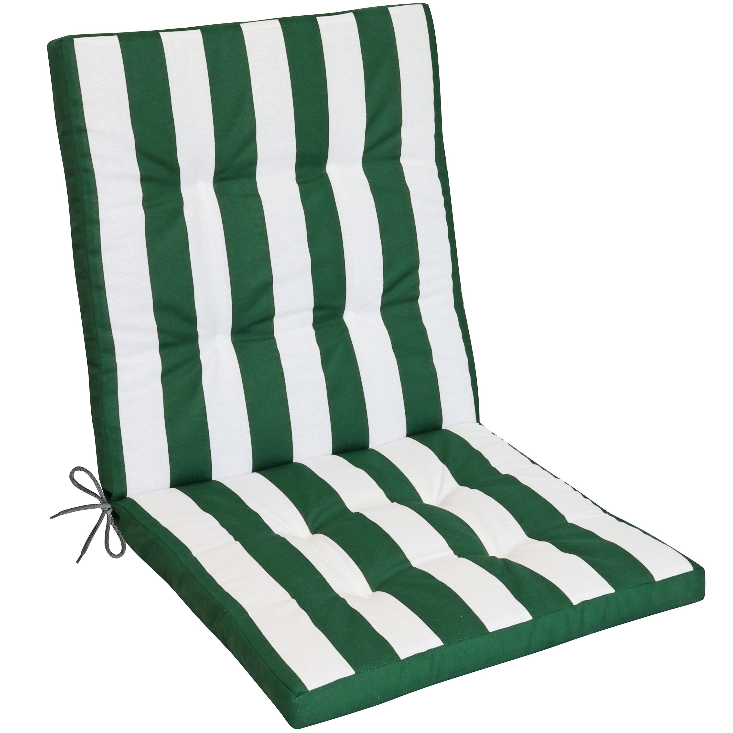 Herlag Polsterauflage Mia, (1 St), Niedriglehner 100x50x5cm Easy-Drop Bänder Grün Gestreift 1 Polster