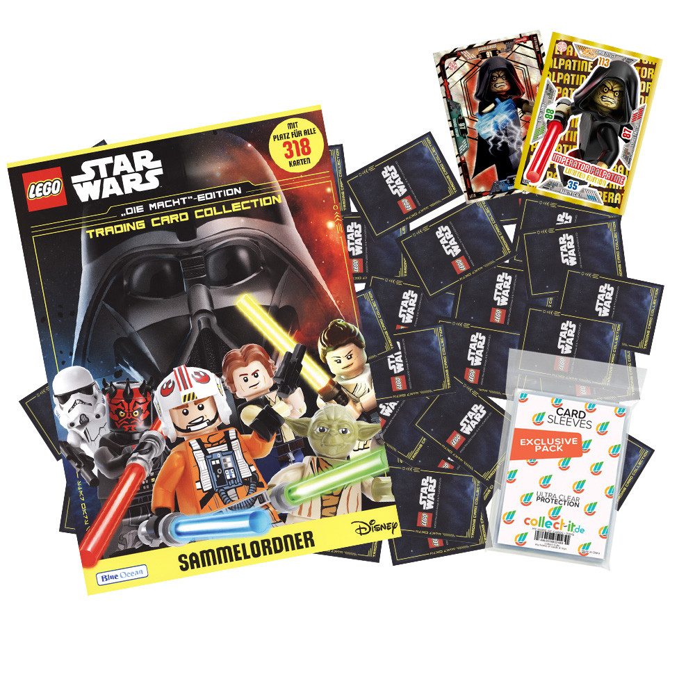 Star Wars Sammelkarte LEGO Star Wars Serie 4 Alle 250 Basiskarten + Mappe +collect-it Hüllen