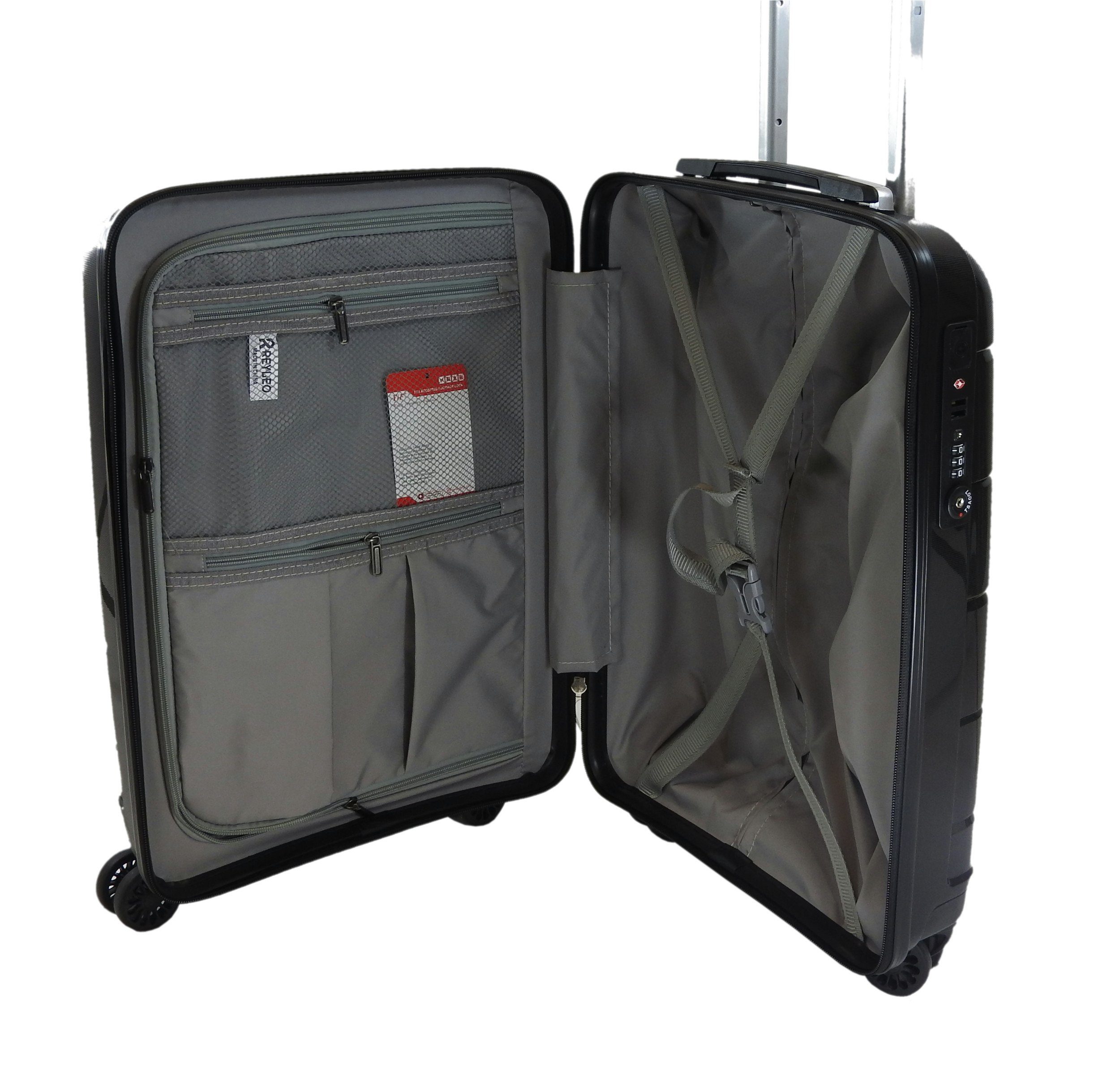 dynamic24 Handgepäckkoffer, 32L TSA Koffer USB Kabinenkoffer Gepäck  Bordcase Reise Trolley