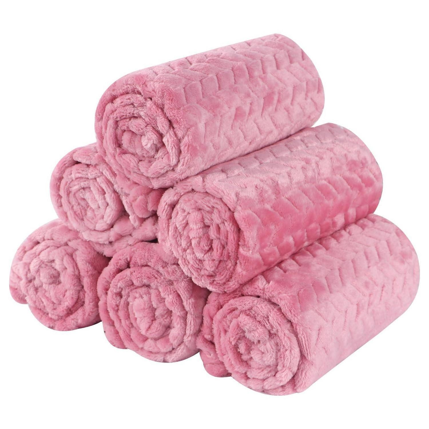 LuxusKollektion Tierdecke Hundedecke Flauschig Pink 60x80cm 6Stk
