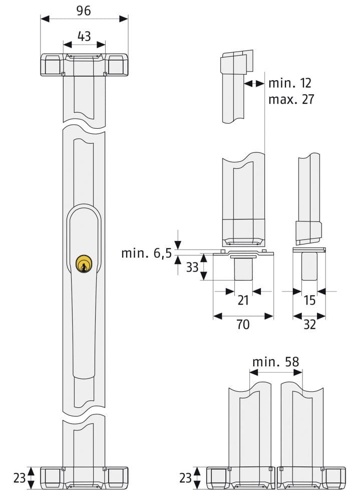 ABUS Abus Stangenset FOS550 1W Entriegelung