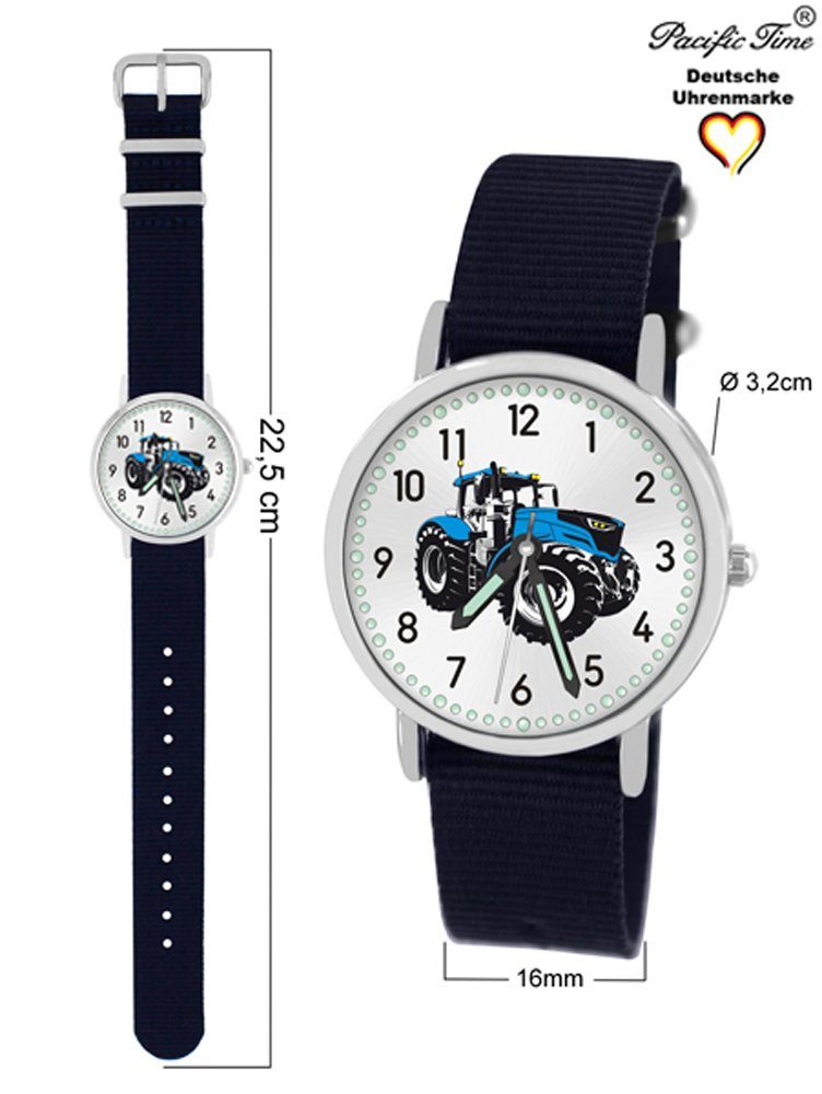 Kinder blau Versand und Design Quarzuhr Time Wechselarmband, Gratis Match Mix Pacific Armbanduhr - Traktor