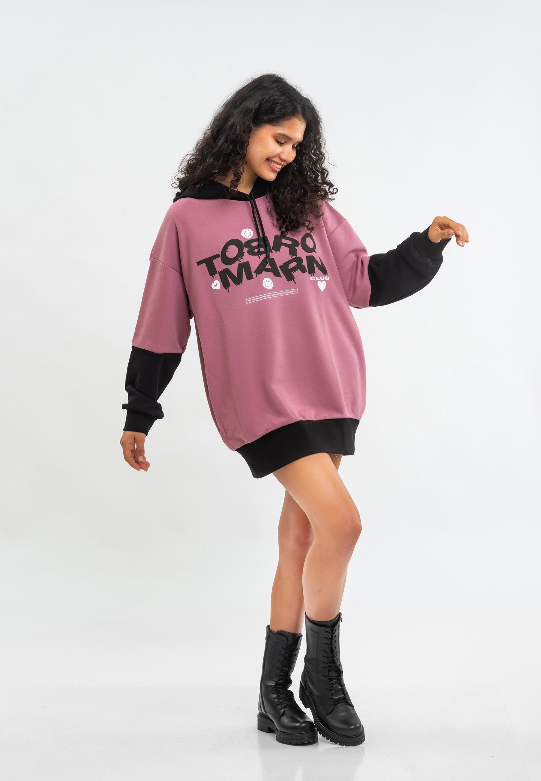 Tom Barron Kapuzensweatshirt WOMEN OVERSIZE FIT TUNIC SWEATSHIRT
