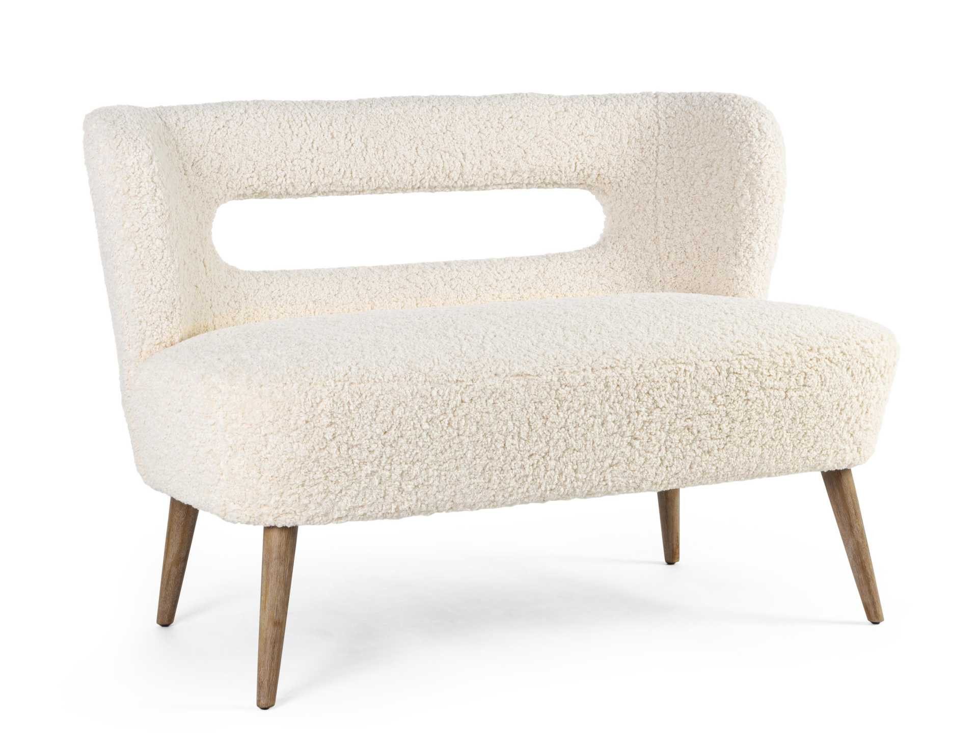 Bizzotto Sofa 2-Sitzer Sofa Cortina aus Teddy Stoff