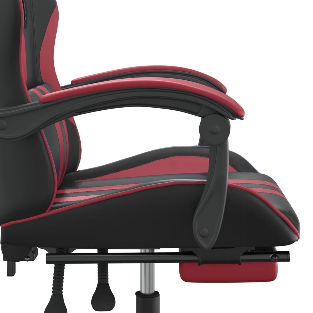 vidaXL Gaming-Stuhl Gaming-Stuhl mit Fußstütze & Schwarz Drehbar Weinrot Weinrot St) Schwarz | Weinrot Kunstleder (1 und und Schwarz