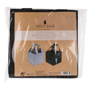 ReWu Flaschenträger Filz-Taschen für 6 Flaschen Schwarz