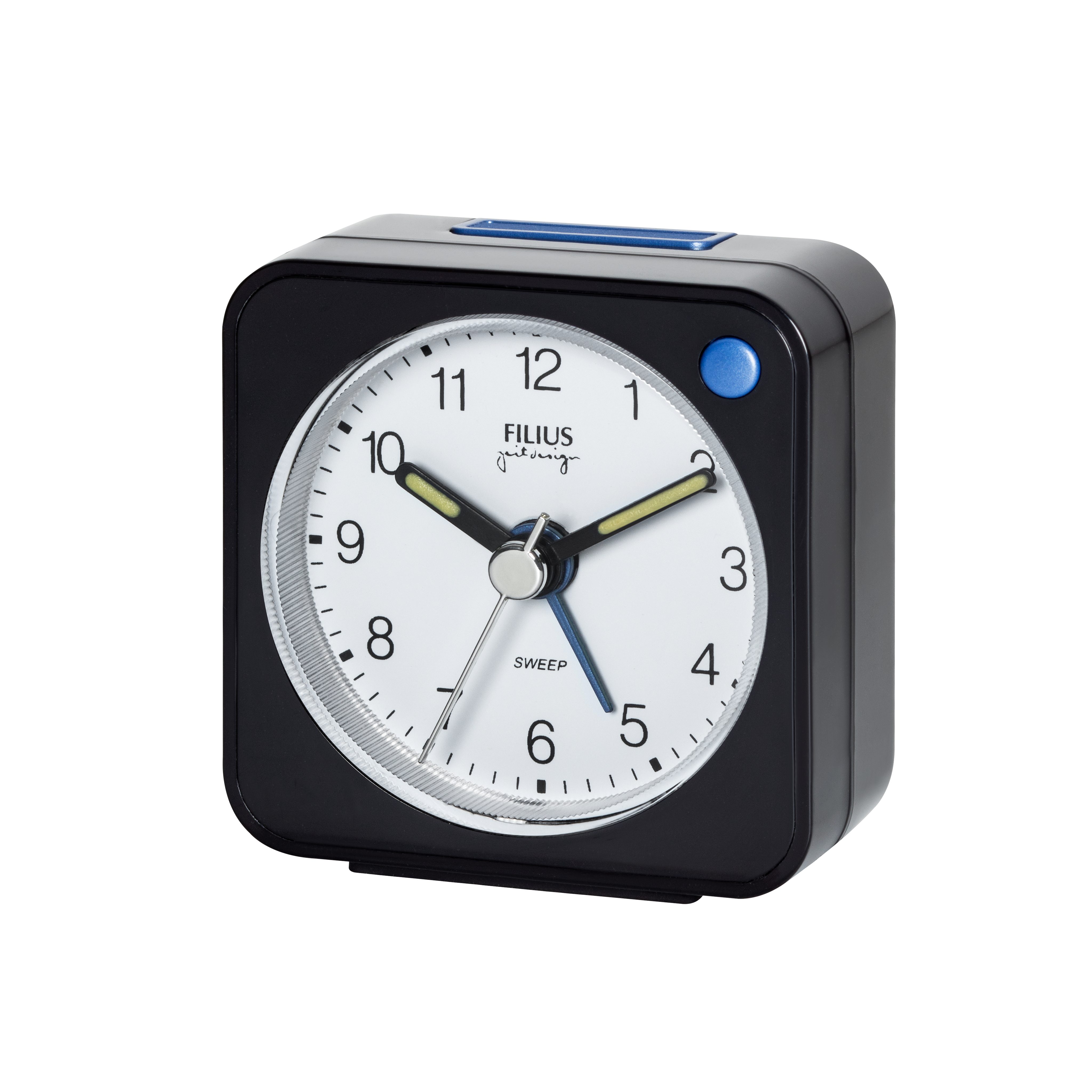 FILIUS zeitdesign Quarzwecker Wecker, Schlafzimmer, Leuchtzeiger, Beleuchtung, schleichende Sekunde