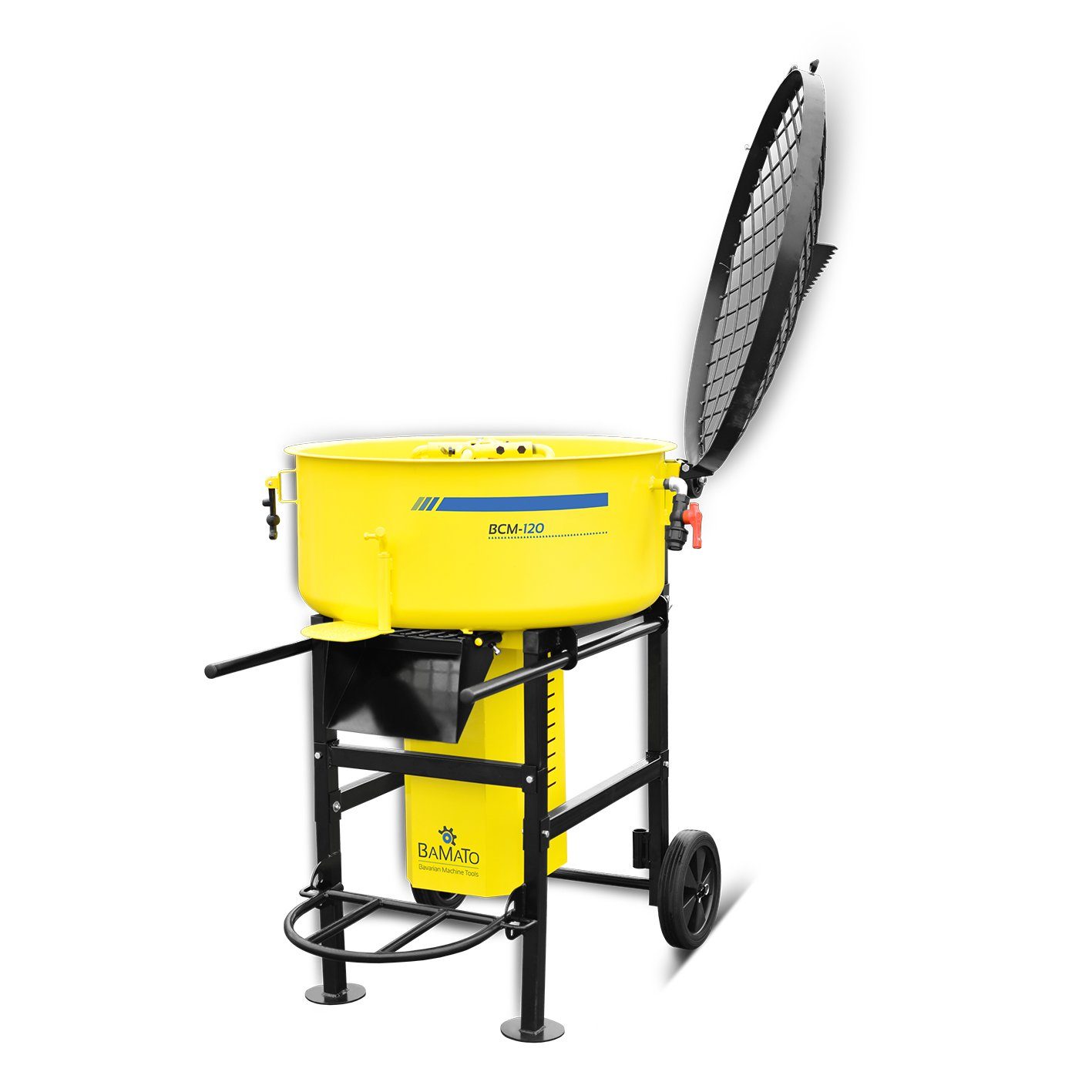 BAMATO Betonmischer BCM-120, (1 St), Wasseranschluss, Sackaufreißer, Zwangsmischer