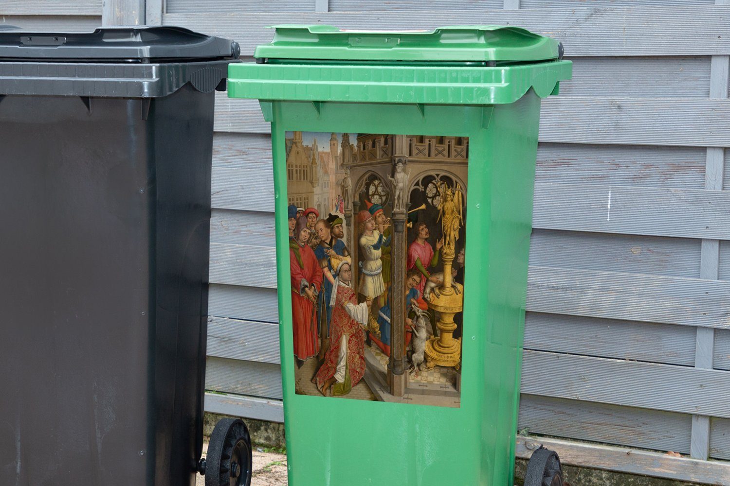 einem Abfalbehälter opfert Sticker, Gemälde St), Container, Manichäer Mülleimer-aufkleber, MuchoWow Augustinus Wandsticker - (1 von der Götzenbild Mülltonne, Rogier
