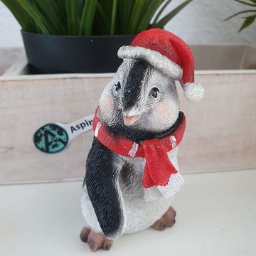 Aspinaworld Weihnachtsfigur Weihnachtsdeko 4er Set Pinguin Figuren 10 cm