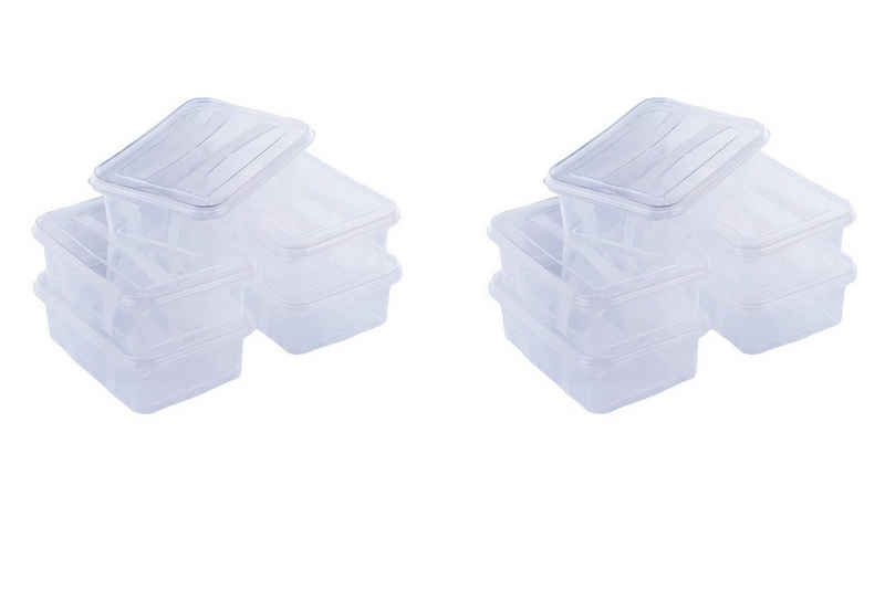 Logiplast Aufbewahrungsbox 10 Stück Aufbewahrungsboxen - 0,4L Volumen (Spar-Set, 10 Stück), lebensmittelecht, als Gefrierdose geeignet, spülmaschinengeeignet