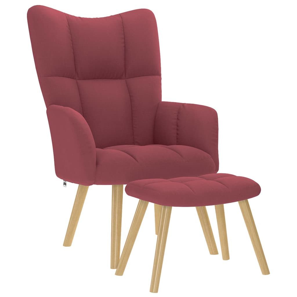 vidaXL Sessel Relaxsessel mit Hocker Weinrot günstig online kaufen