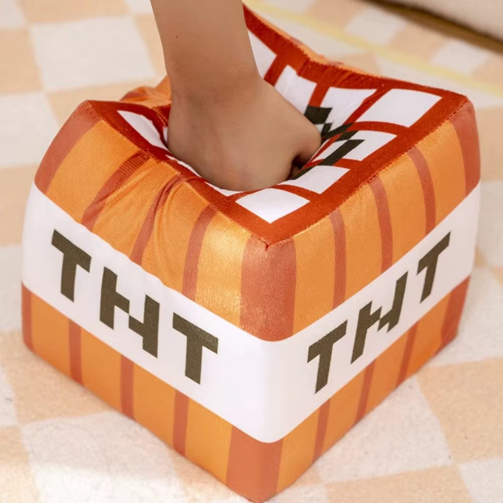 Athlix Plüschfigur TNT-Plüschwürfel 20cm, Plüschkissen, Pixel-Kissen (1-St), Universell einsetzbar, Formstabile und gemütliche Füllung