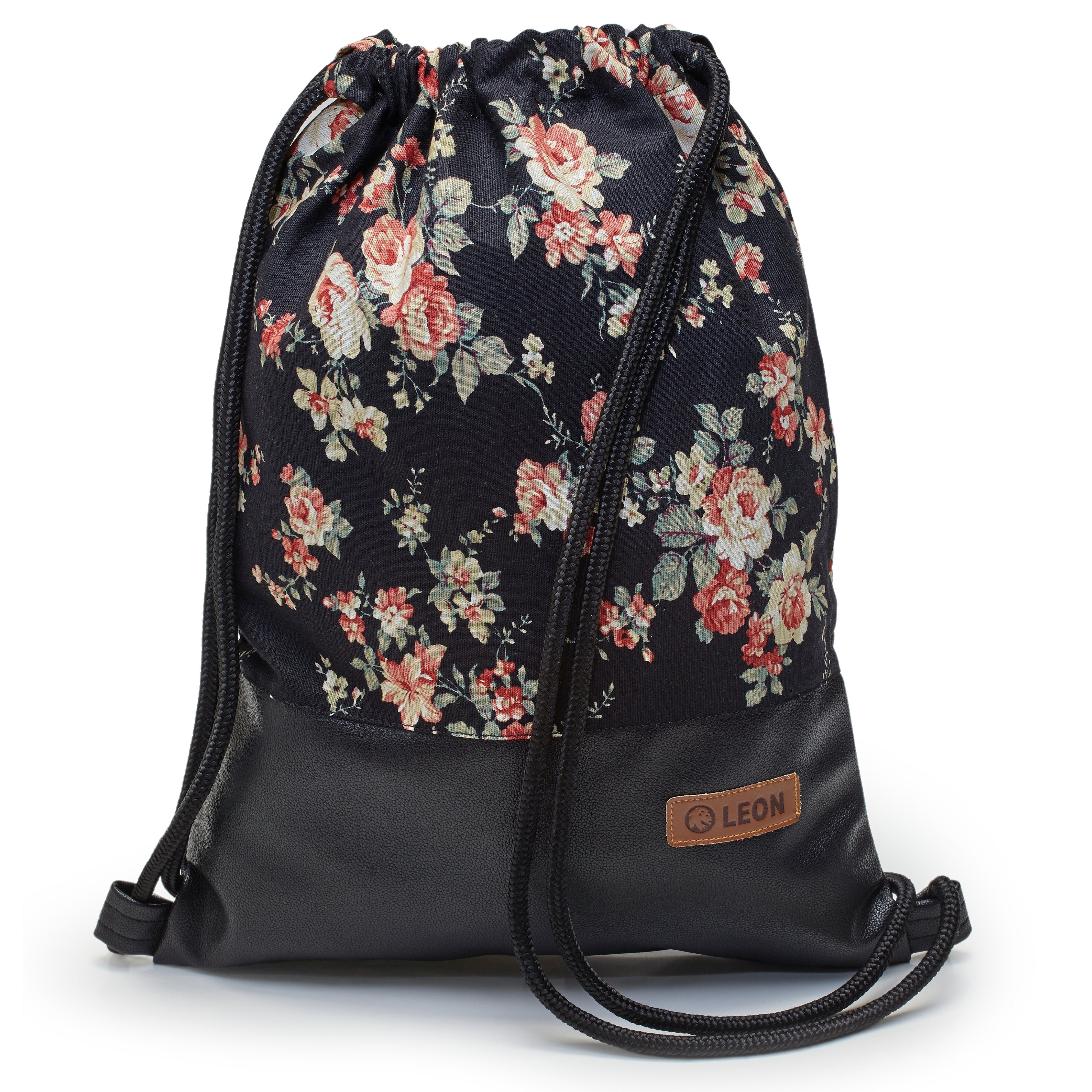 By Bers Turnbeutel Leon By Bers Turnbeutel Beutelrucksack Freizeitrucksack (Tagesrucksack für Strand Sport Festival Freizeit Alltag Einkauf aus Baumwolle Innentasche Schlüsselband), hohe Nachhaltigkeit durch aufwendige Handarbeit mit bester Baumwolle