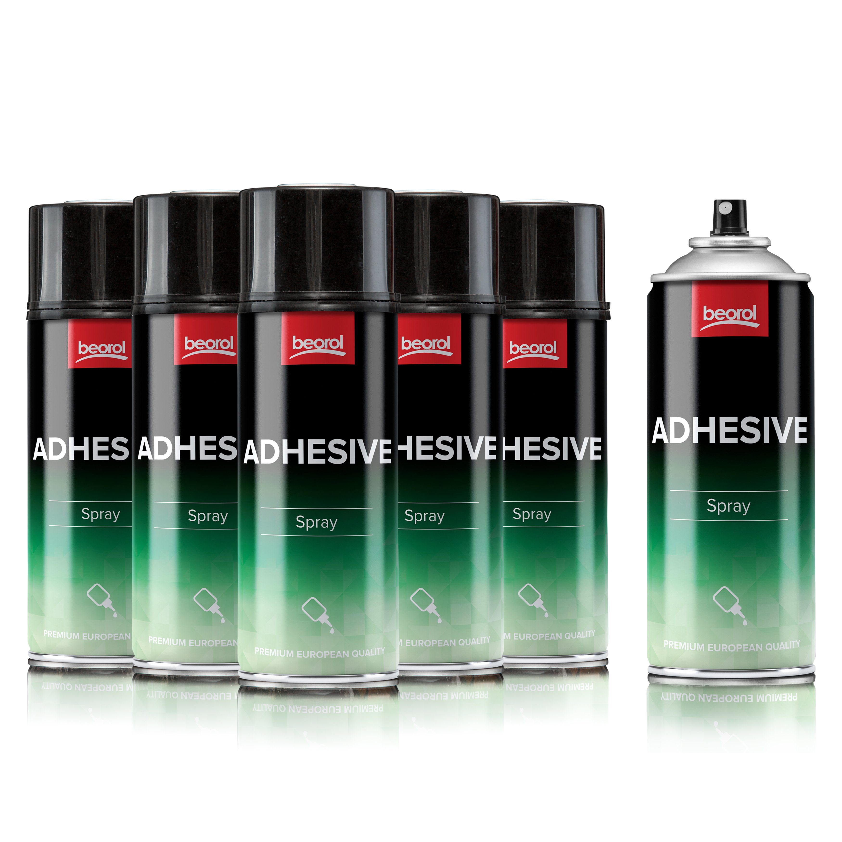 BigDean Sprühkleber Industriestärke - 6 Dosen a 400ml Transparent, (Set, 6-tlg), Universell Einsetzbar, Industriequalität, Easy use, Schnell Haftend