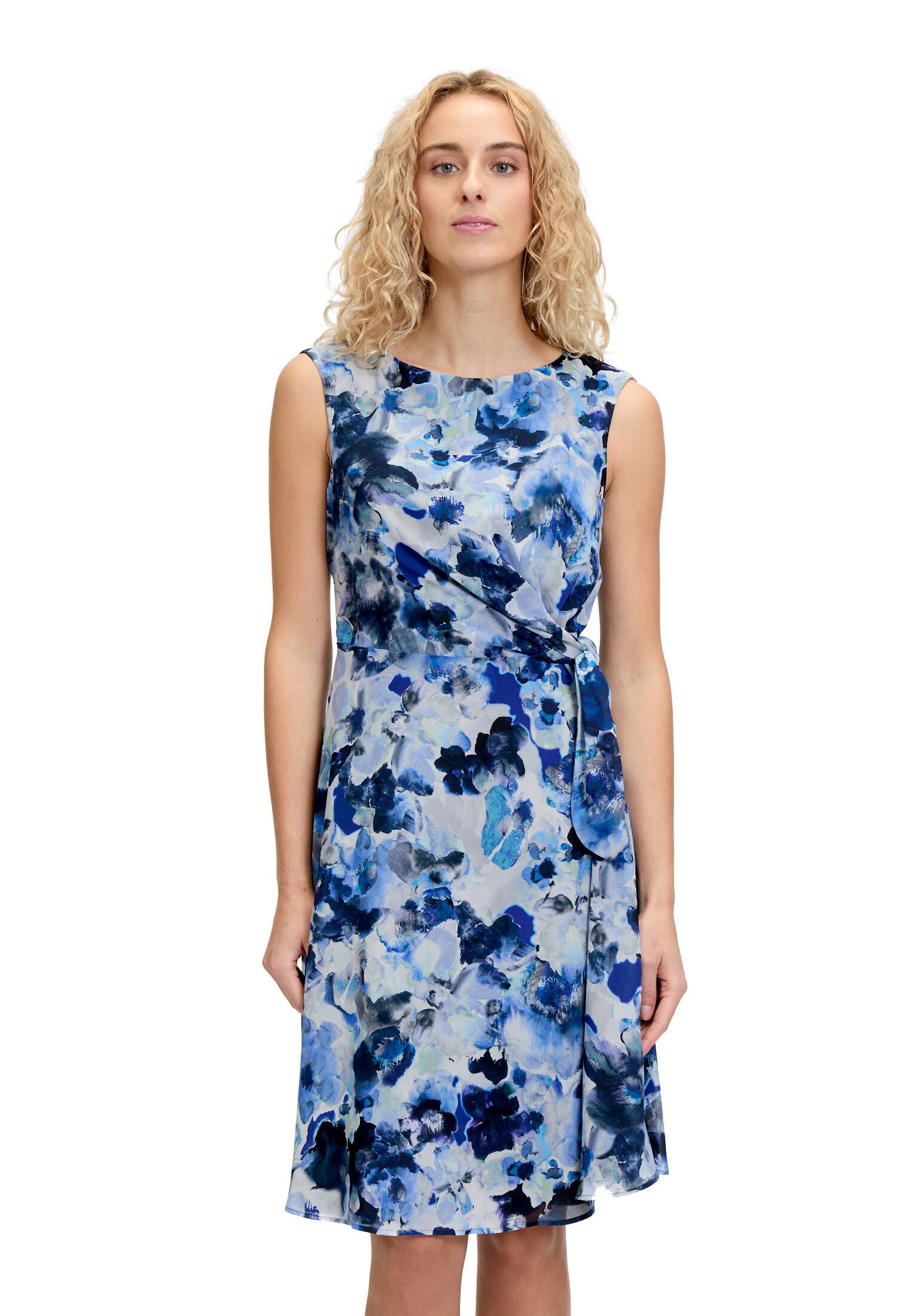 Vera Mont Cocktailkleid Damen mit Bindegürtel Druck