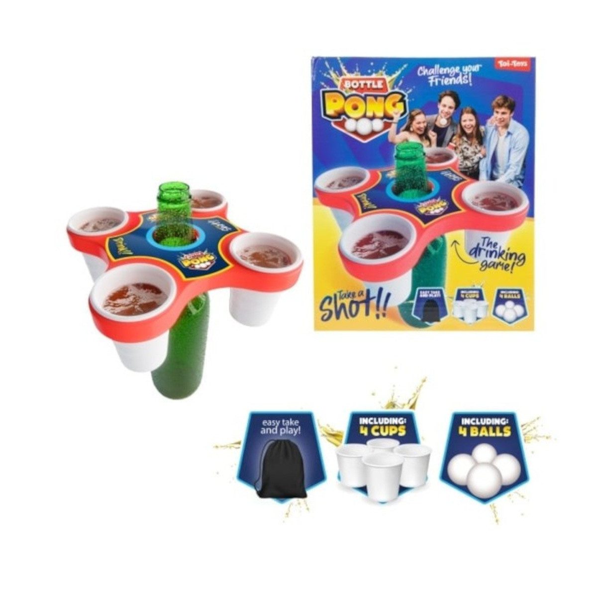 Toi-Toys Spiel Pong Hero Partyspiel, Klassiker für jede Party