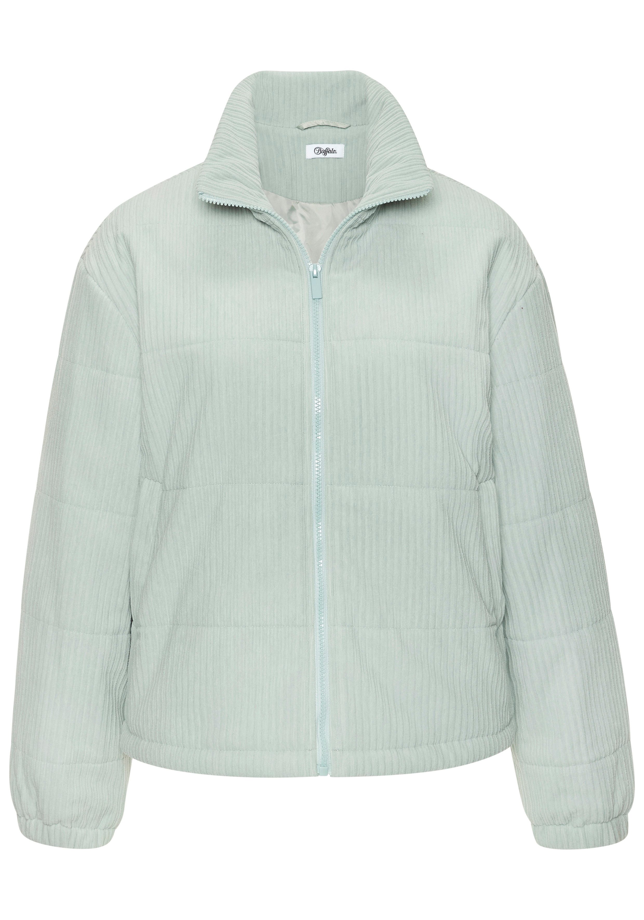 Buffalo Cordjacke mit Reißverschluss und Eingrifftaschen Leicht wattierte Übergangsjacke aus weichem Cordstoff, Frühlingsjacke. € 99,99