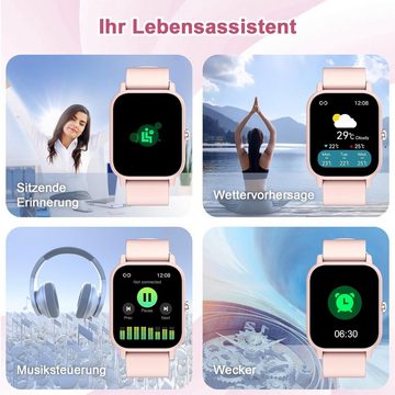 blackview Smartwatch (1,3 Zoll, Android iOS), Für Damen Fitnessuhr Armbanduhr mit Pulsmesser Schlafmonitor Sportuhr