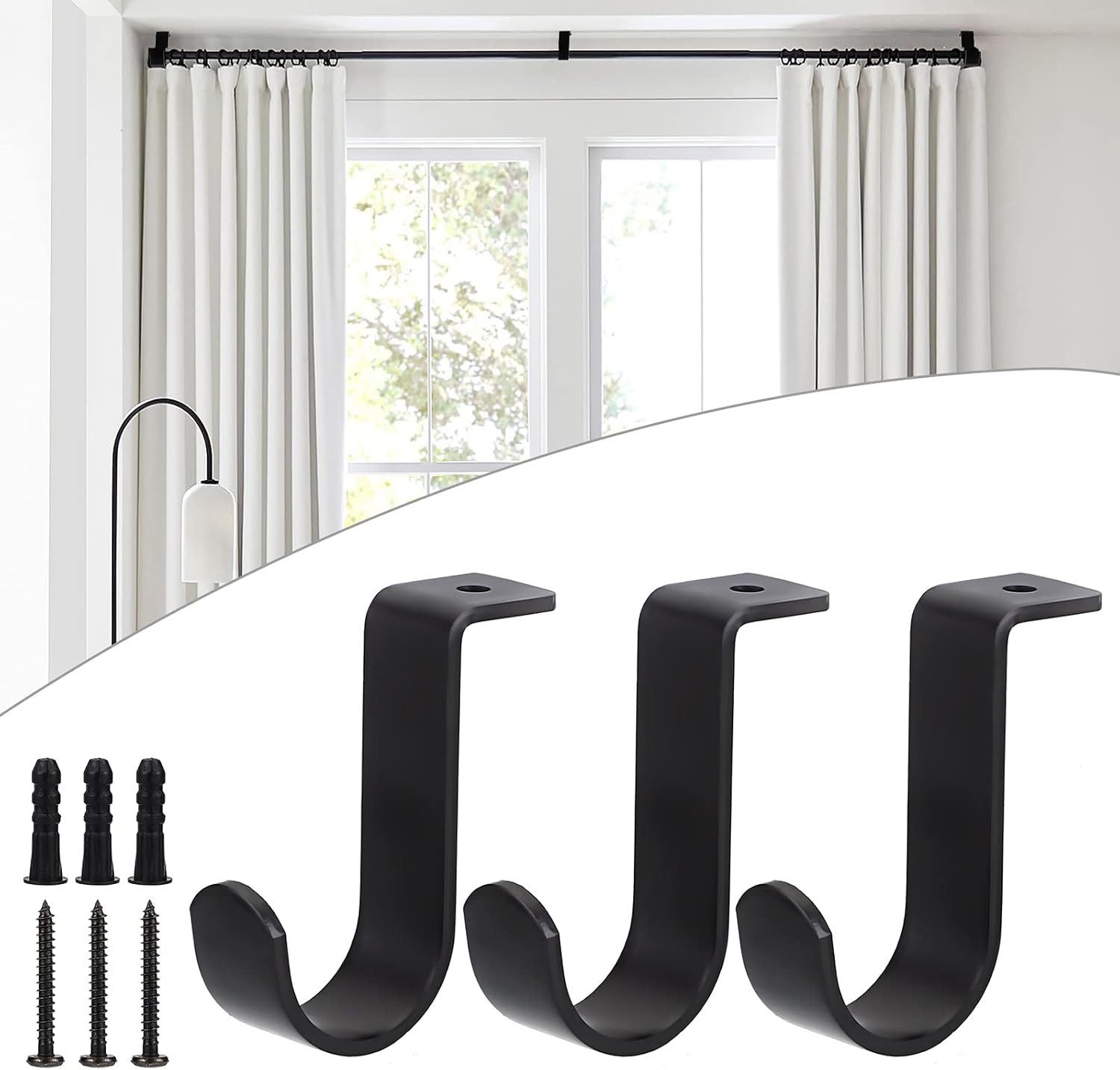 BlingBin Gardinenstangenhalter Deckenhalterung Vorhangstange Halter, Metall günstig online kaufen