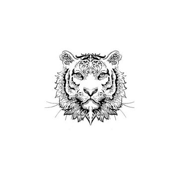FOREVER NEVER Schmuck-Tattoo Orientalischer Tigerkopf