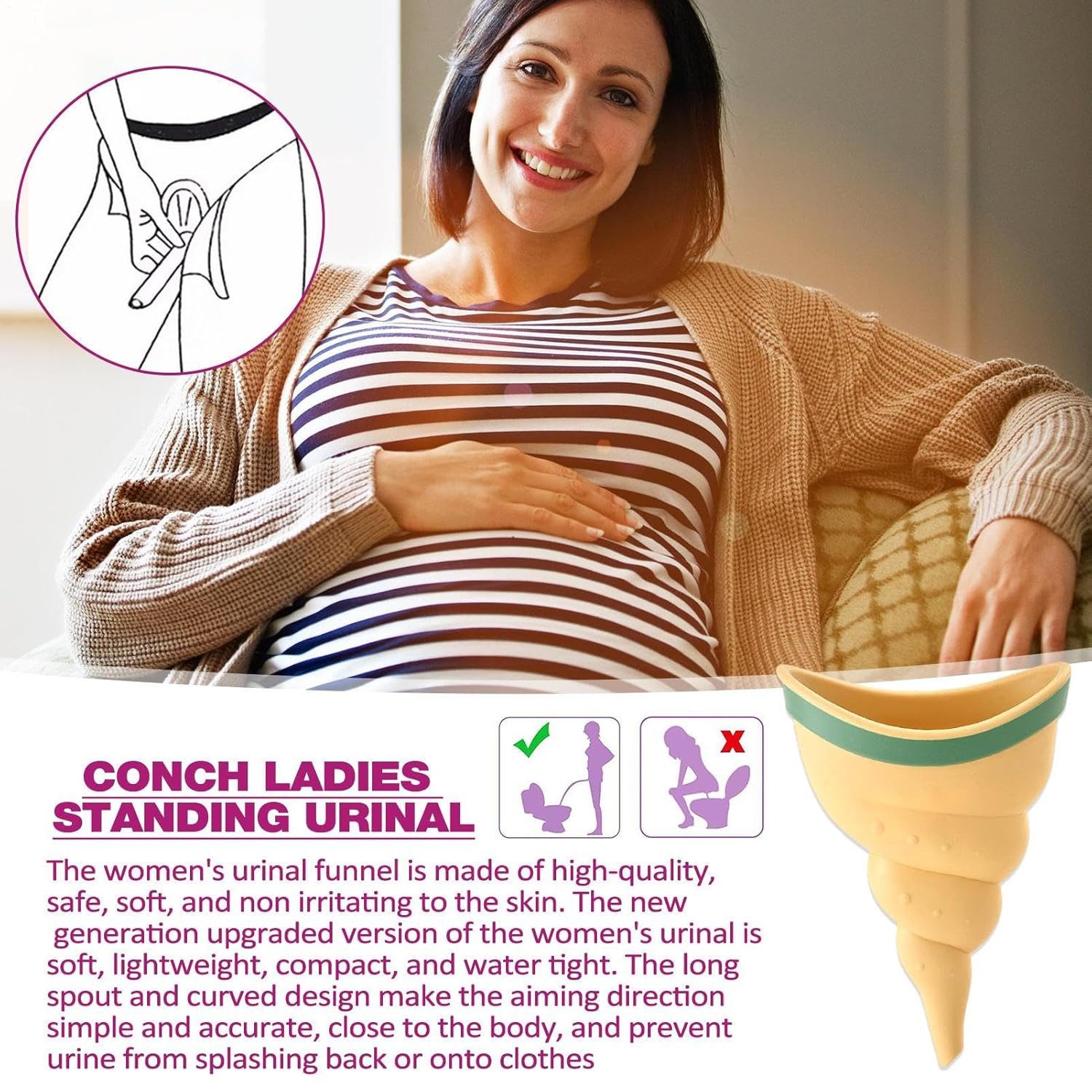 FELIXLEO Urinal Frauen Urinal Tragbarer Pinkeltrichter Damen Stehurinal für Reisen