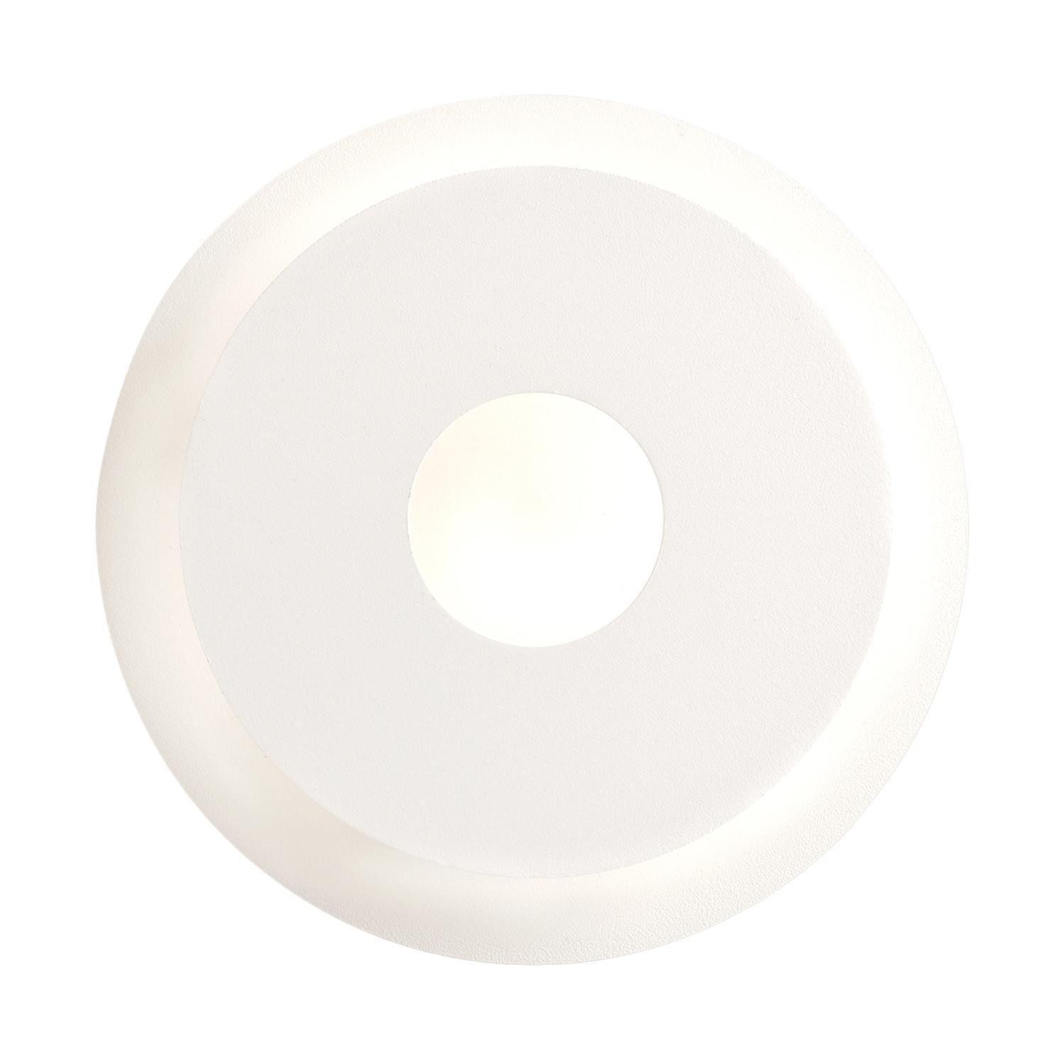 casa NOVA LED Wandleuchte FLARI, Weiß, Metall, Rund, Verstellbar, LED fest integriert, Extra-Warmweiß, B 18 x H 18 x T 6 cm