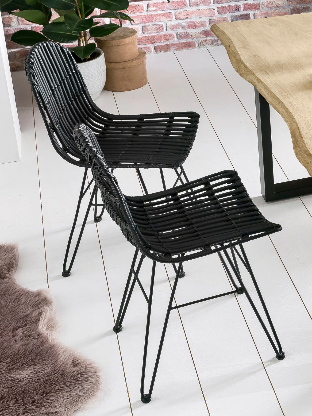 SIT Rattanstuhl Rattan Vintage, Shabby Chic, Vintage