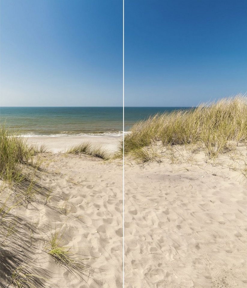 Thumbnail - Schulte Badrückwand DecoDesign Foto, (Set, 2 Platten à 90 x 210 cm), 2x 90x210 cm, Neue Dünen, Wandverkleidung, Duschrüc...