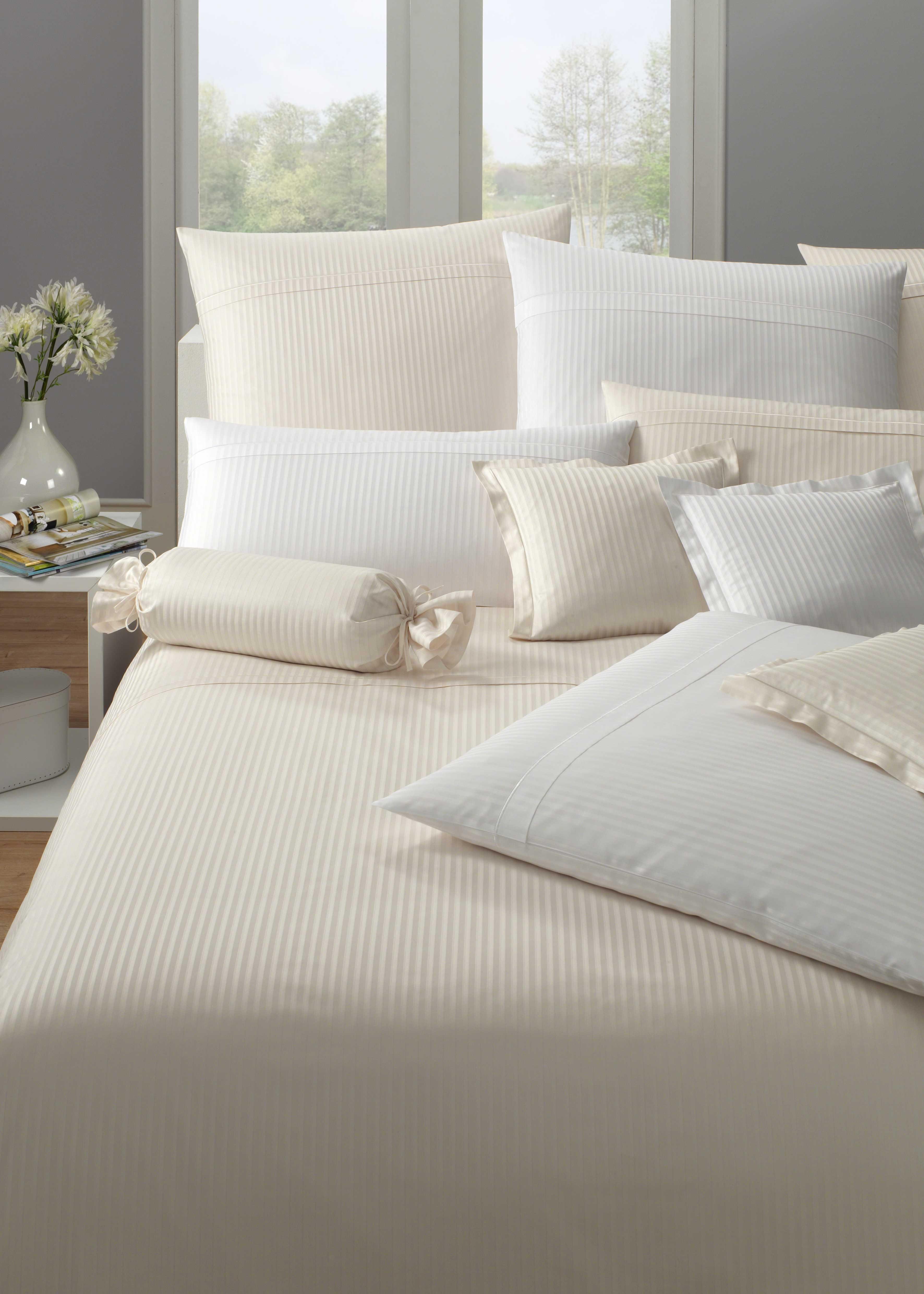 Elegante Bettwäsche Milano, Mako-Satin, 2 teilig, mit feinen Streifen