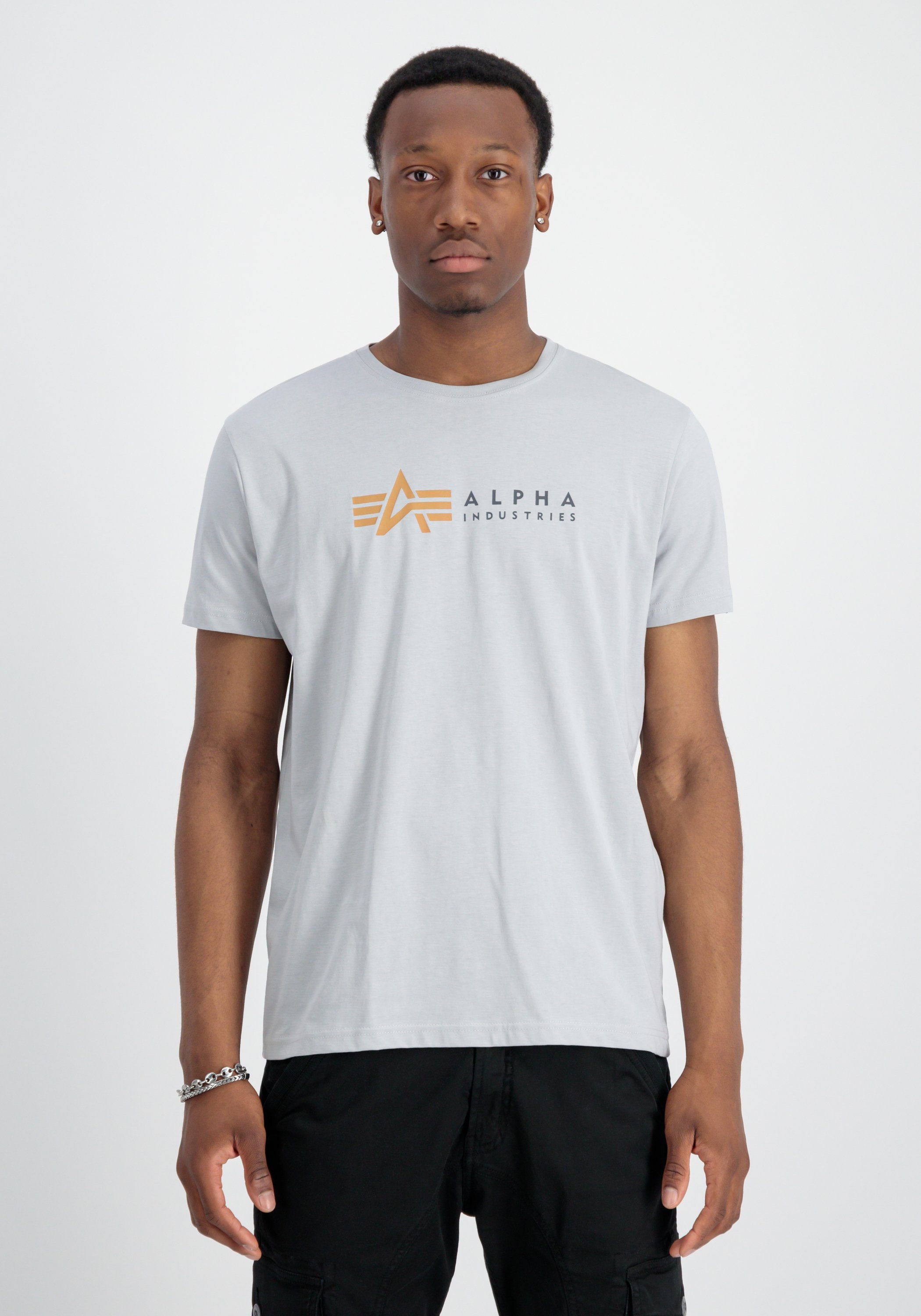 pastel T-Shirts T grey Alpha Men Alpha Industries Label - Industries Alpha T-Shirt