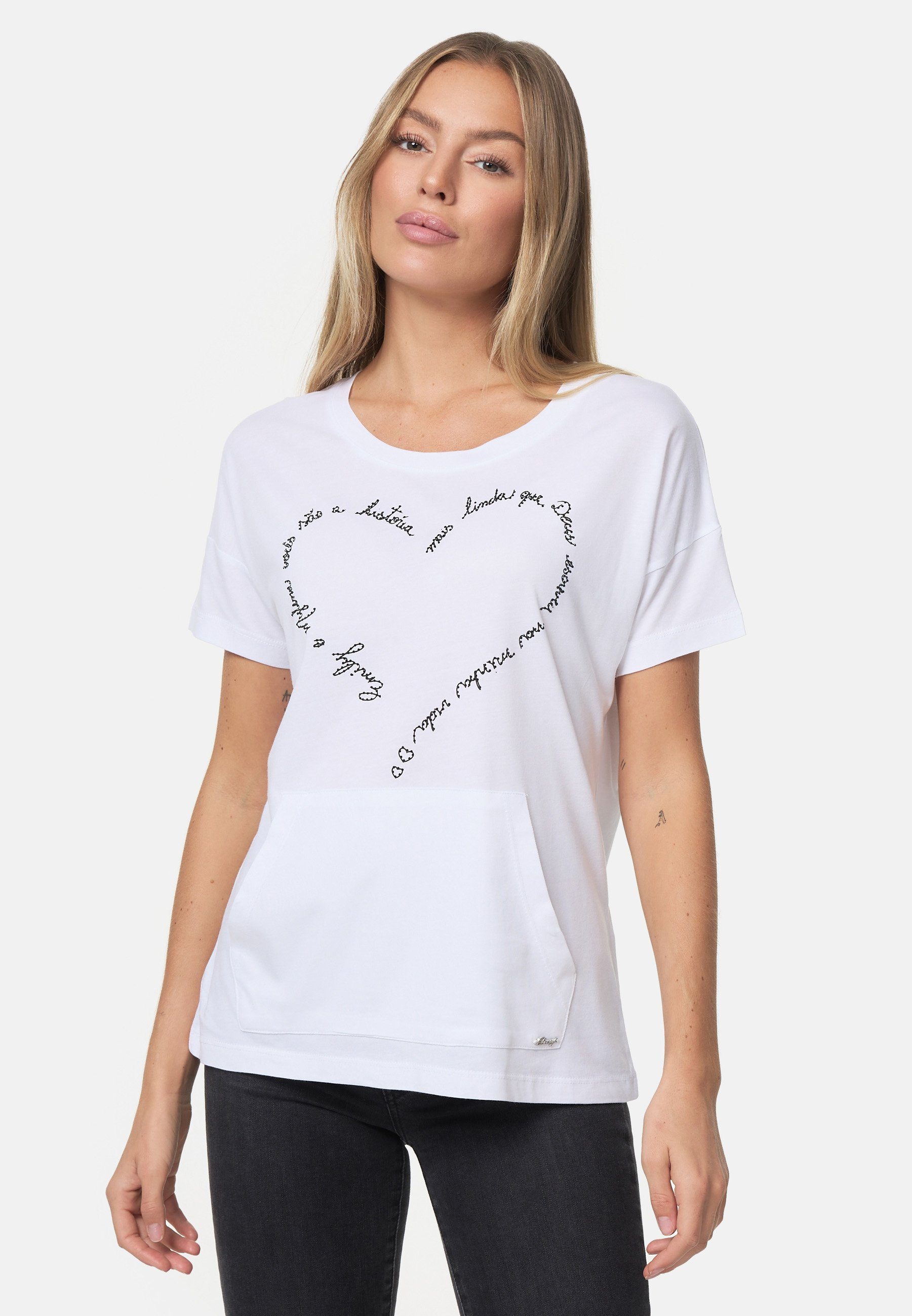 Decay mit Herz-Print schönem weiß-schwarz T-Shirt