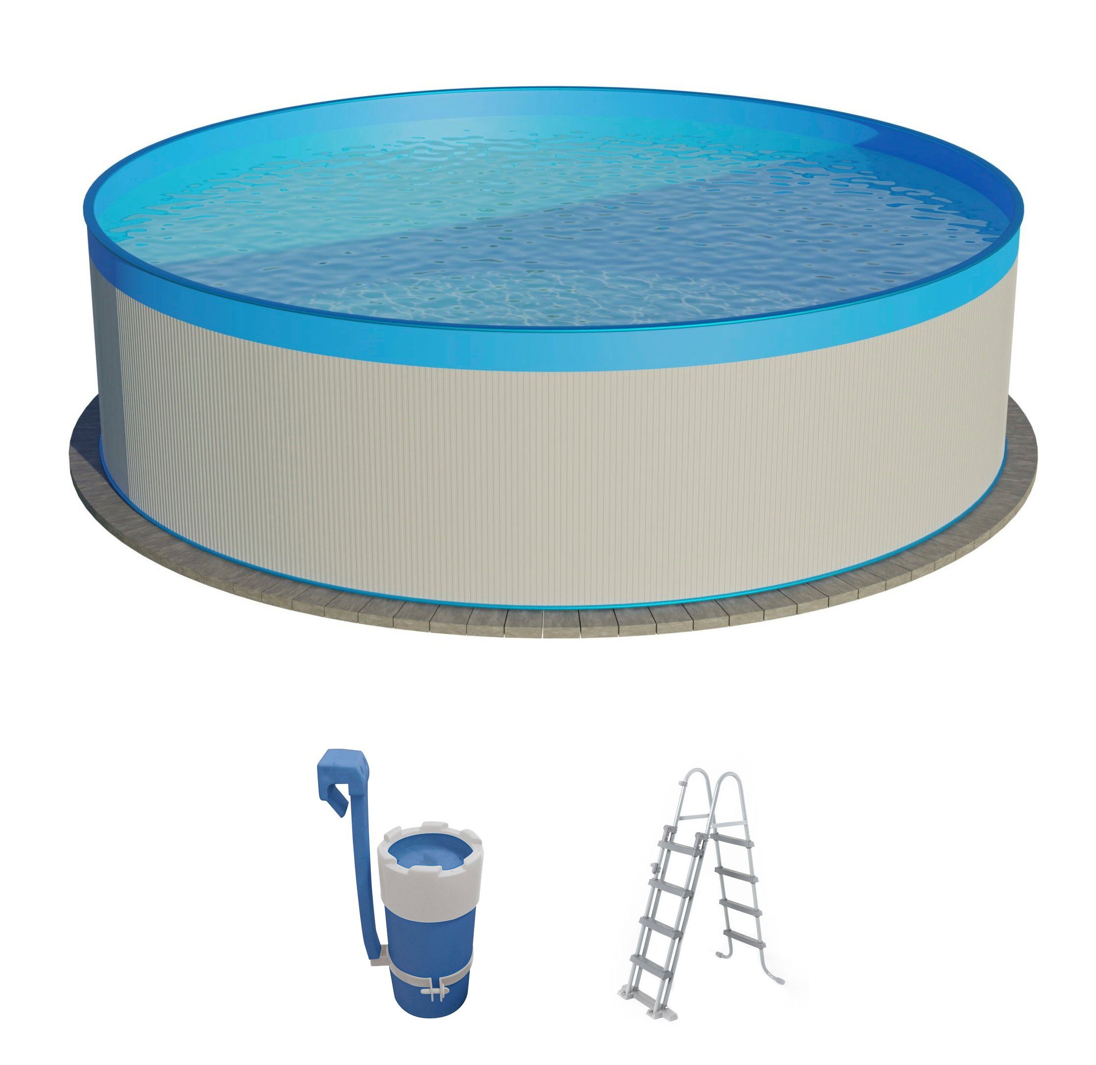 SUMMER FUN Rundpool (3-tlg., Becken, Einhängekartuschenfilteranlage, Leiter), 3-tlg., ØxH: 350x90 cm