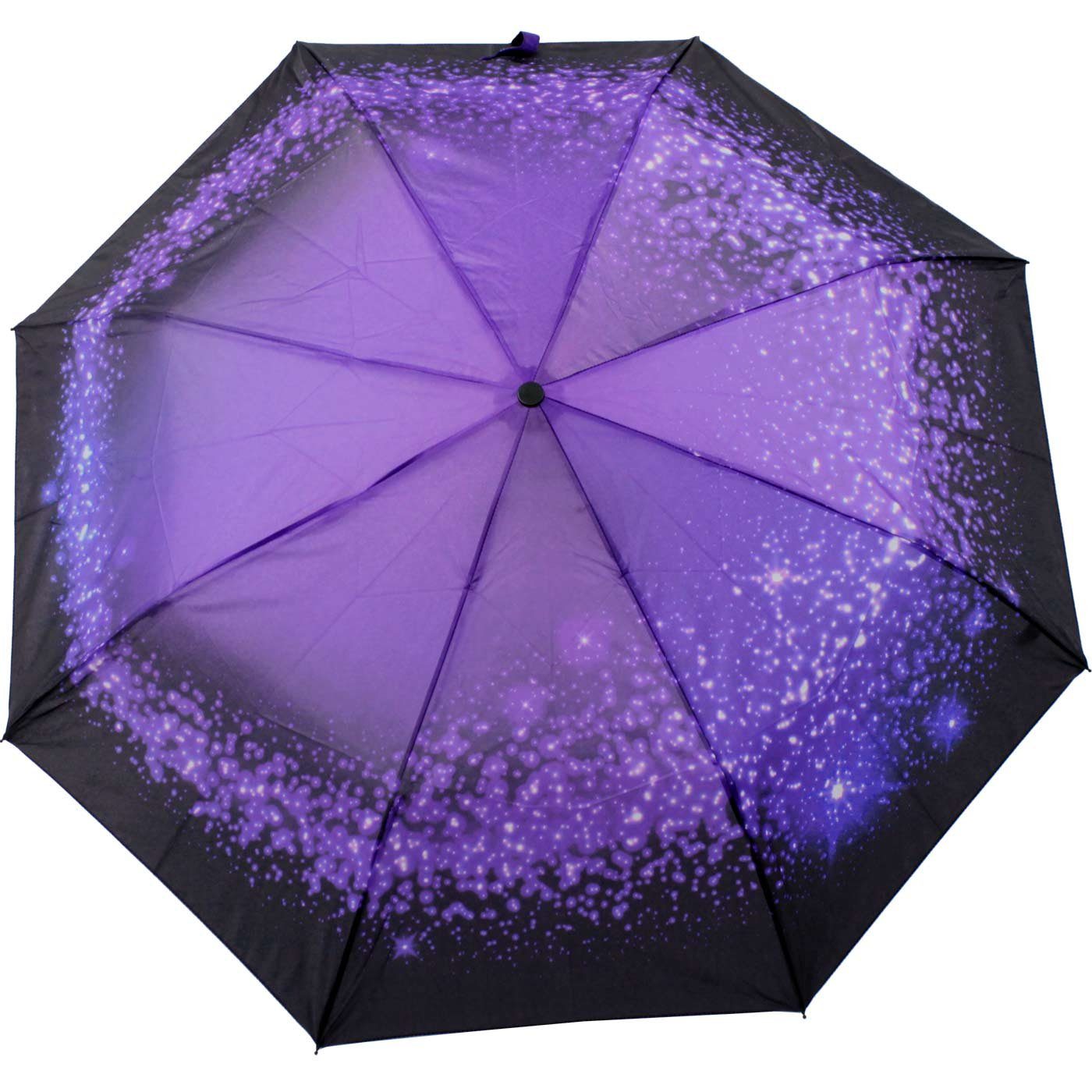 mit HAPPY Glitzerwirbel schöner ein Auf-Automatik, magischer Langregenschirm Damen-Regenschirm RAIN