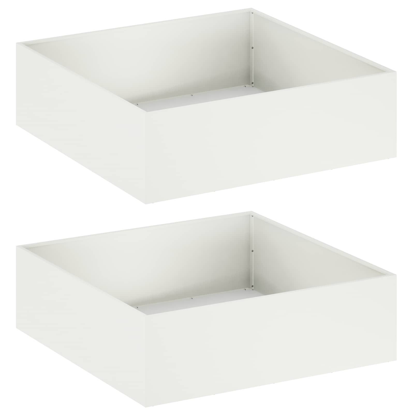 vidaXL Blumentopf Garten-Pflanzgefäß 2 stk. Weiß 80 x 80 x 30 cm (2 St)