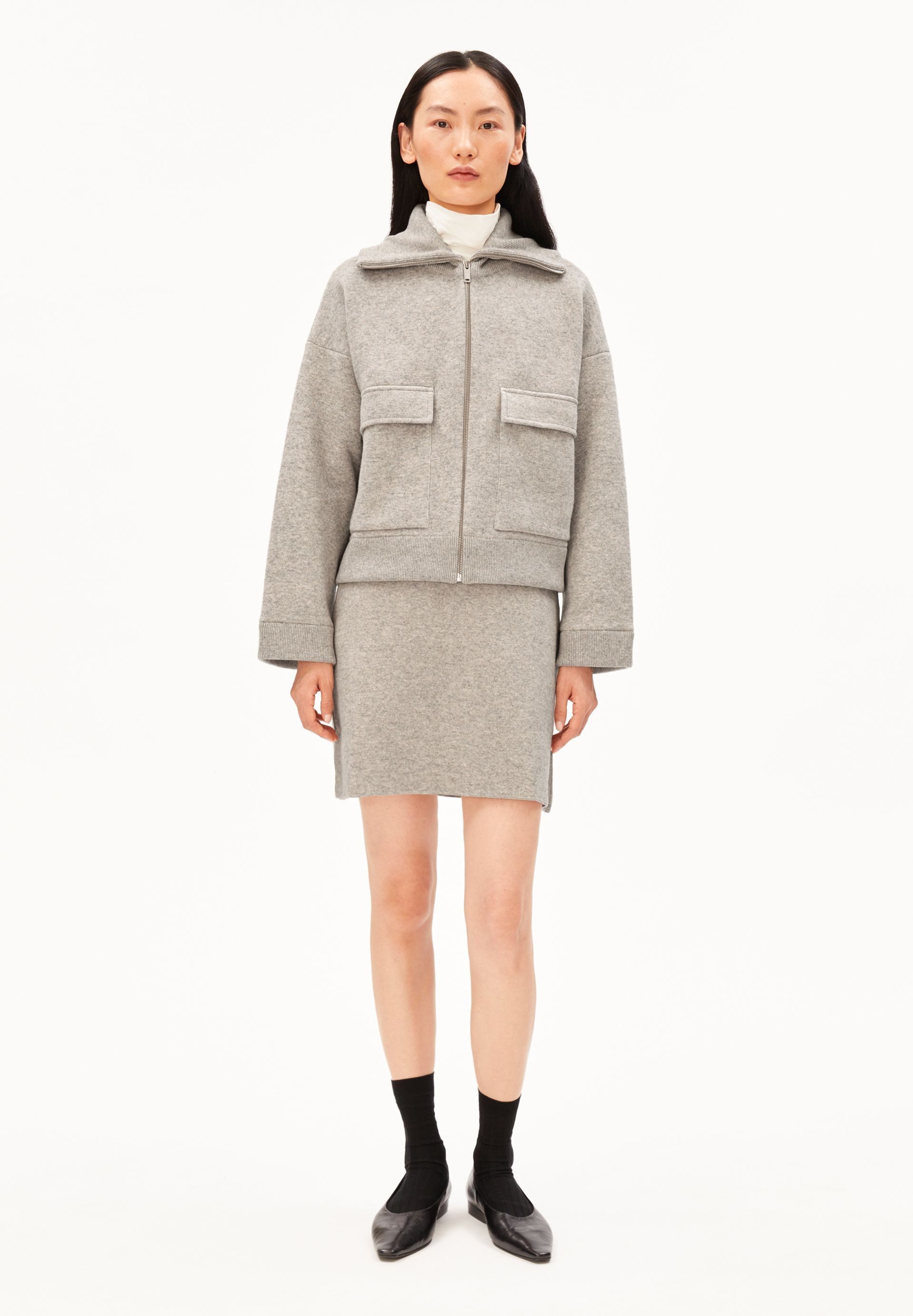 Armedangels Cardigan OVERSIZED Strickjacke aus Bio-Baumwoll-Mix (Mock-Ausschnitt, Oversized Fit)