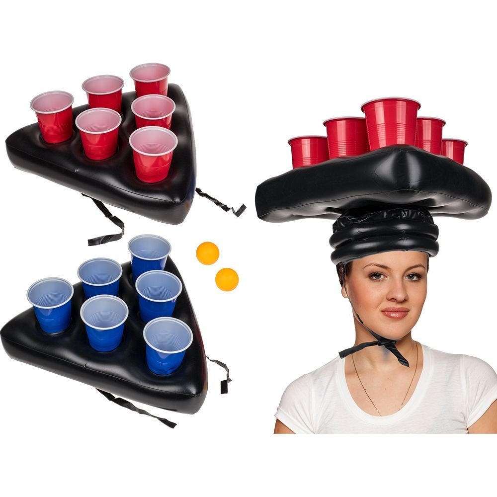 Out of the Blue Spiel Trinkspiel Beer Pong Game Aufblasbare Mütze