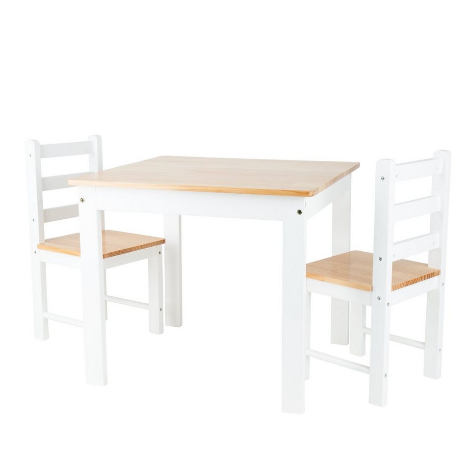 Sitzgruppe für Kinderzimmer Tisch+2 Stühle SET Kinder Kieferholz Handgearbeitet 