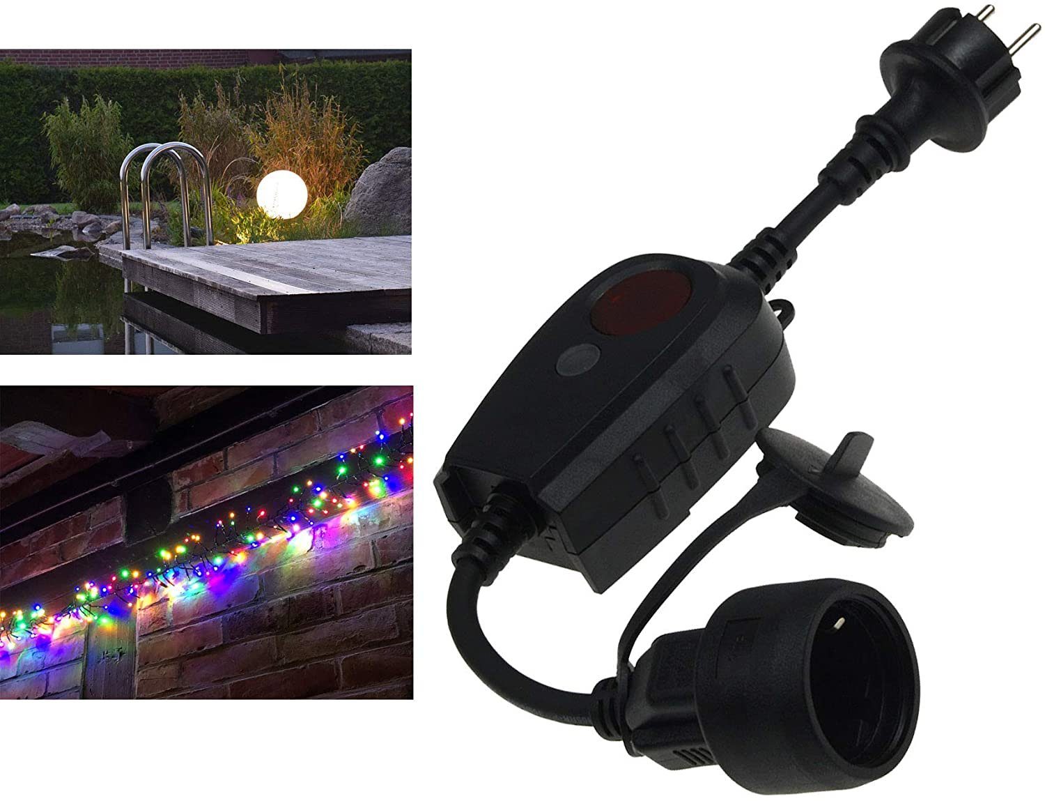 ChiliTec Zeitschaltuhr ChiliTec Steckdose mit Dämmerungssensor IP44 Aussen 230V Dämmerungssch