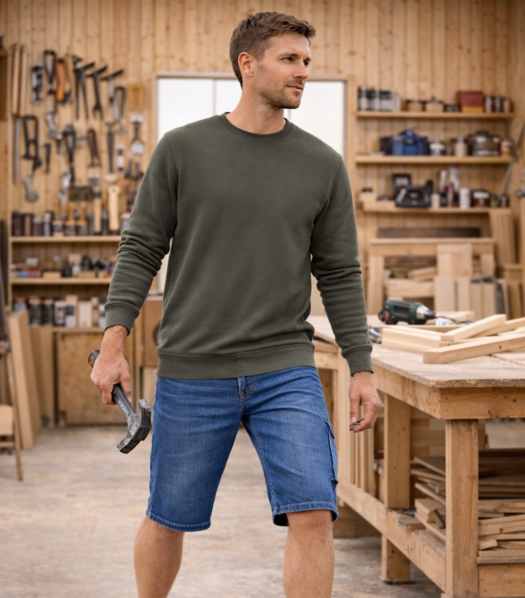 Engelbert Strauss Jeansshorts e.s. Worker-Jeans-Short, darkwashed Bund dehnbar