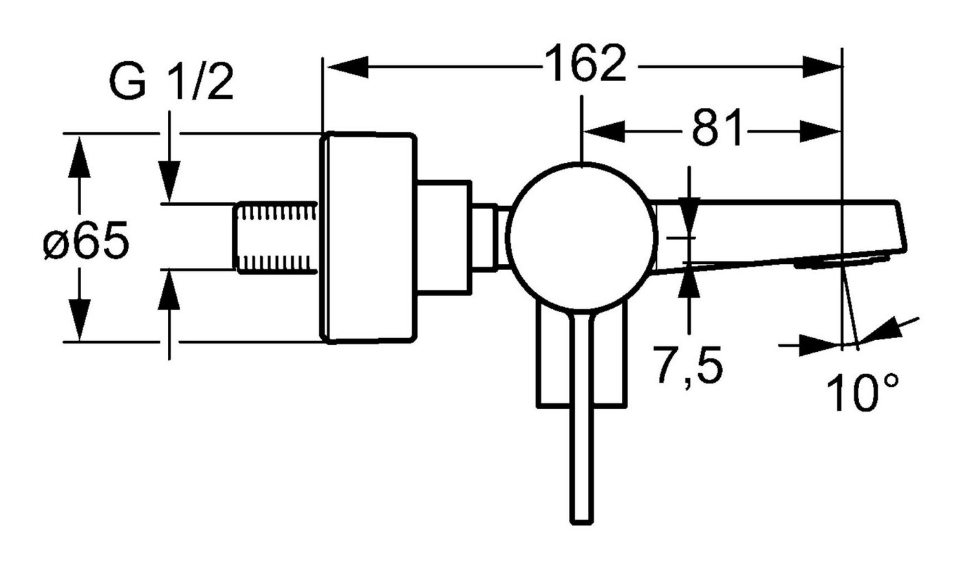 Thumbnail - HANSA Wannenarmatur Hansaloft EinhandBatterie G1/2 für Wandaufbau Ausladung 162 mm